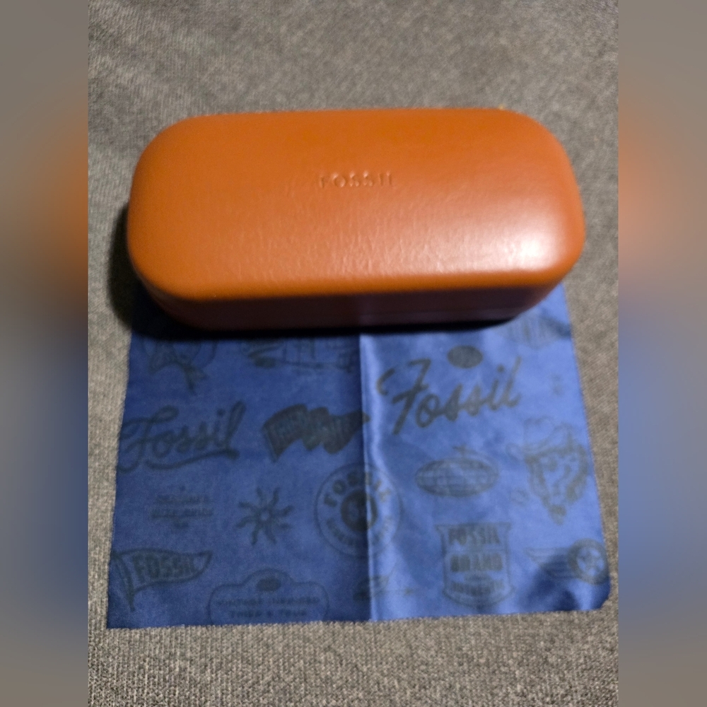 Brown fossil sunglasses case
